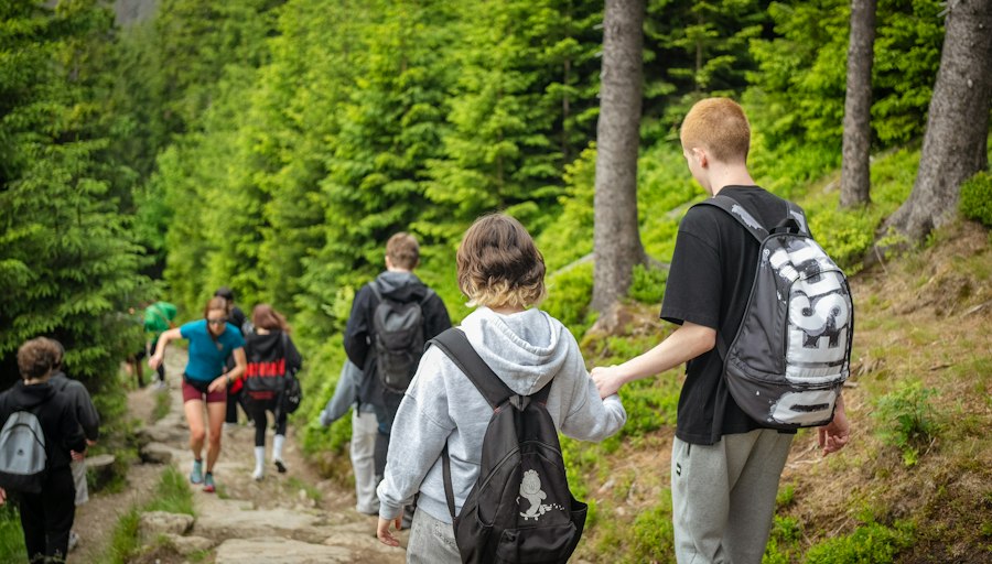Photo summer camp for children in the mountains
